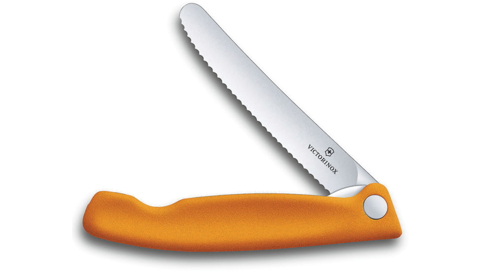 Victorinox Swiss Classic Fld Paring Org Folding Knife, Round tip blade, Orange polypropylene handle, 6.7836.F9B