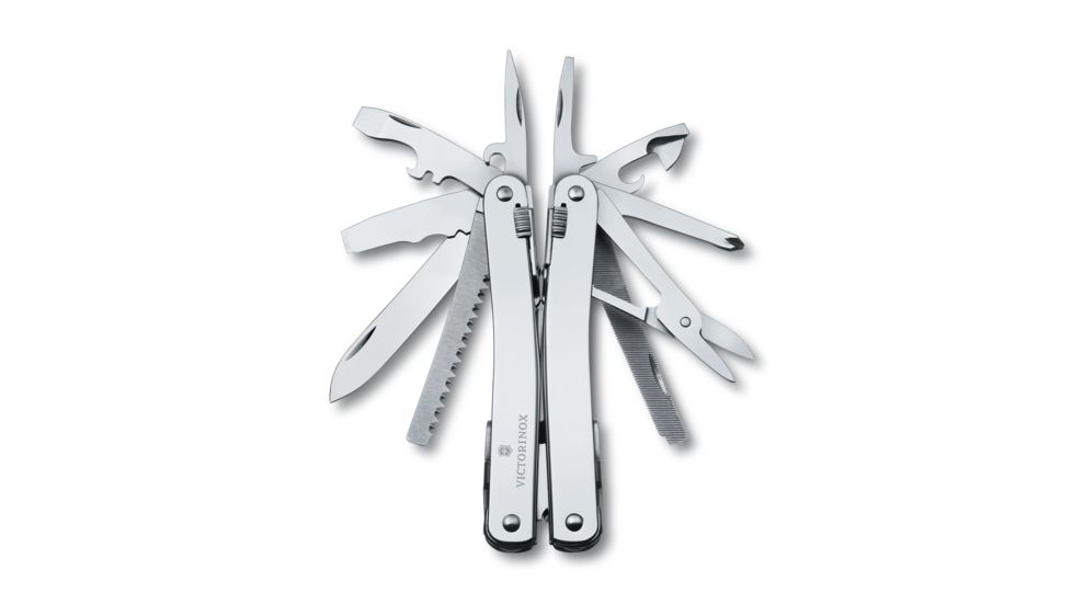 Victorinox SwissTool Spirit X Multi-Tool with Leather Pouch, Stainless, 105mm, 53224