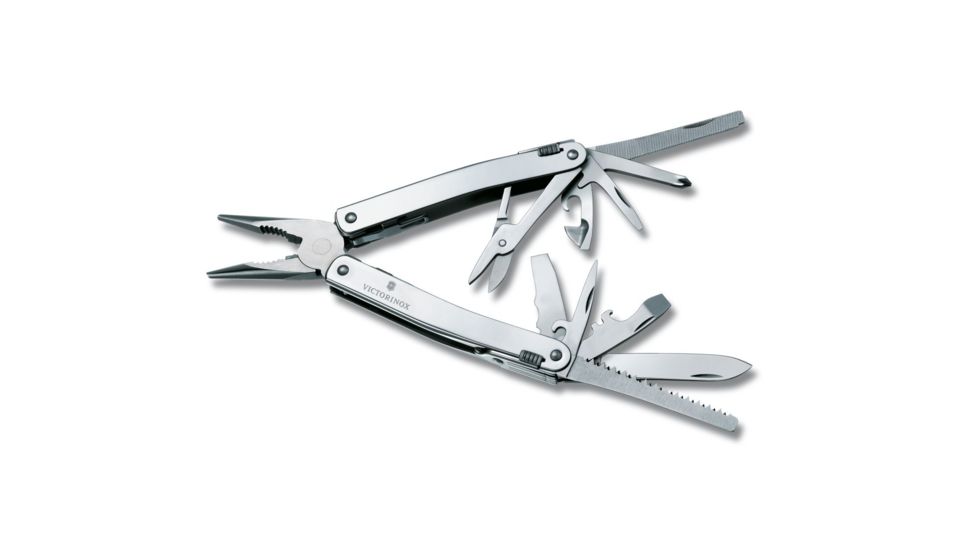 Victorinox SwissTool Spirit X Multi-Tool with Leather Pouch, Stainless, 105mm, 53224