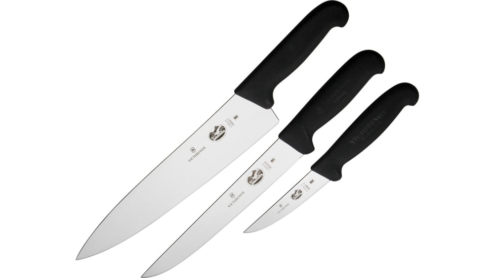 Victorinox Three Piece Kitchen Set Knife, Black Fibrox handle, 5.1053.3-X1