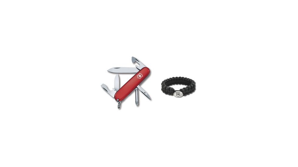 Victorinox Tinker / Paracord Bracelet Combo Set, Red / Black 55109