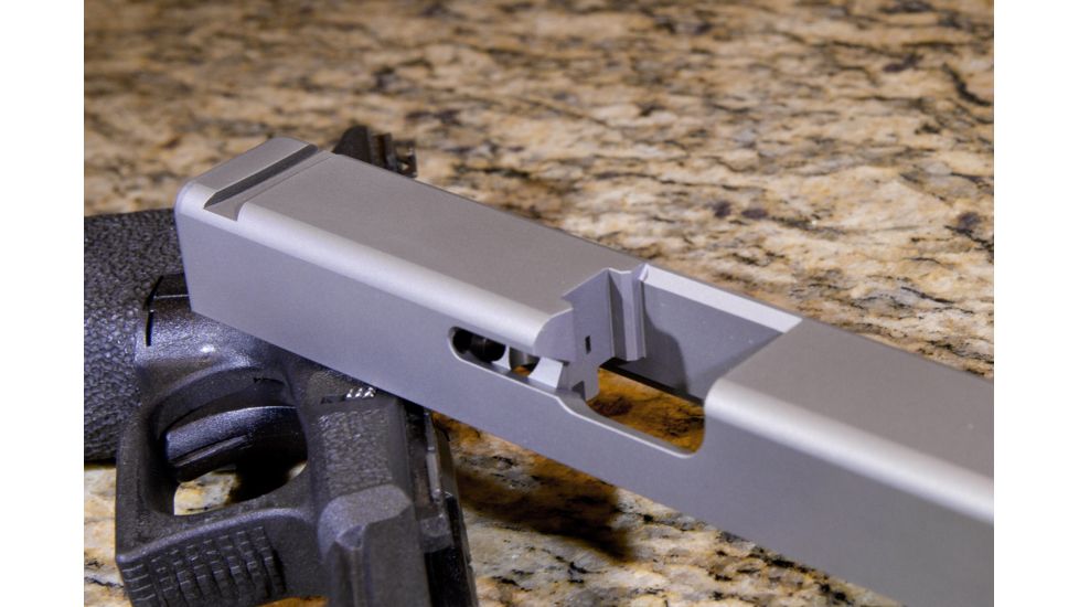 Victory First Glock 19 Gen 1-3 Featureless Pisol Slide, Stainless Steel, Medium, VIC-SLD-G17-03-BLK