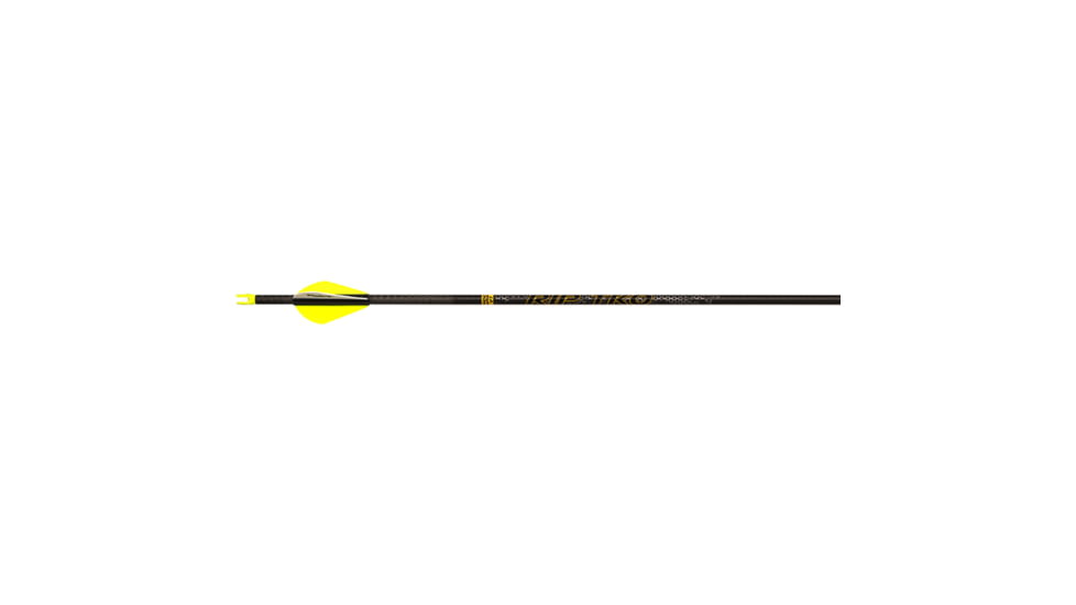 Victory RIP TKO Elite Low Torque Arrows, 200, 2 in, Vanes 6 Pack, Yellow/Carbon, RIPTKE-200FB-6