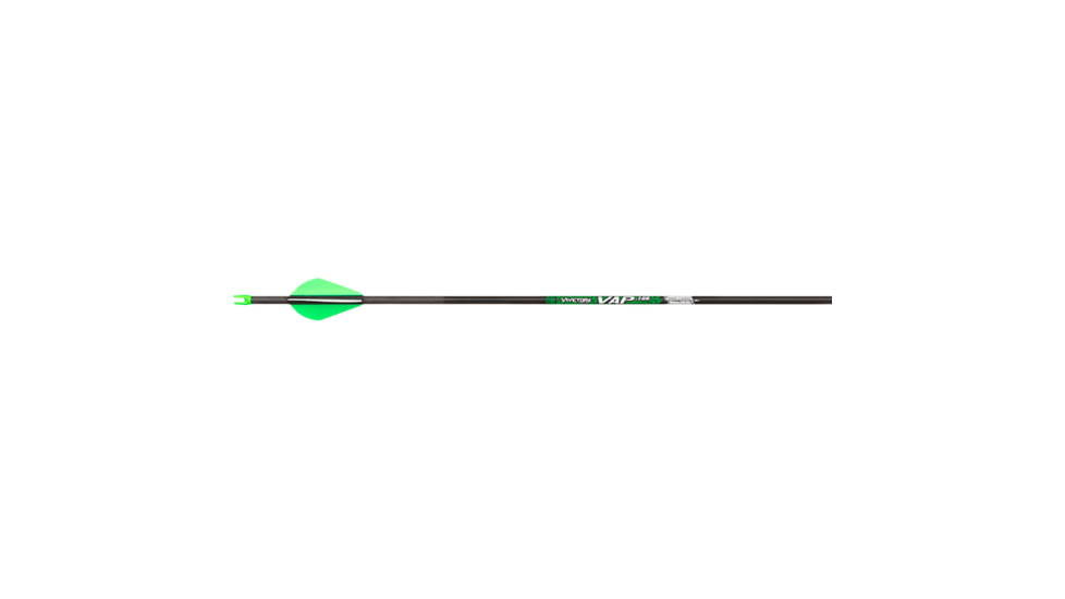 Victory VAP Elite Arrows, 200, 2 in, Vanes 6 Pack, Yellow/Carbon, VAPE-200FB-6