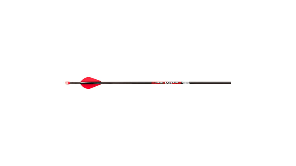 Victory VAP Sport Arrows, 200, 2in,Vanes 6 Pack, Red/Carbon, VAPS-200FQ-6