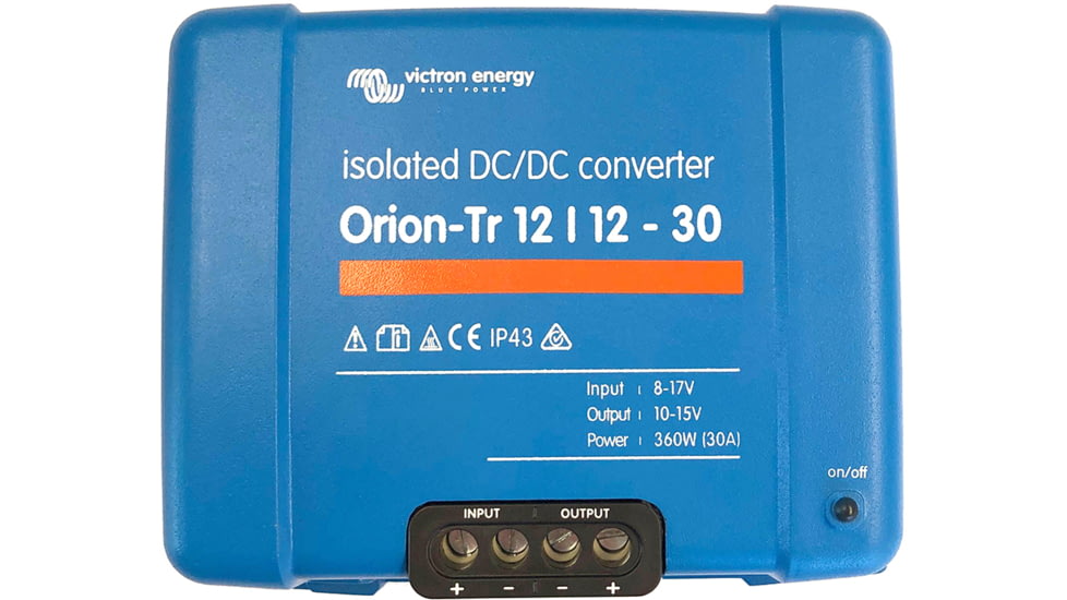 Victron Energy Orion-TR DC-DC Converter, 12 volts to 12 volts, 30 amps Isolated, Blue, ORI121240110
