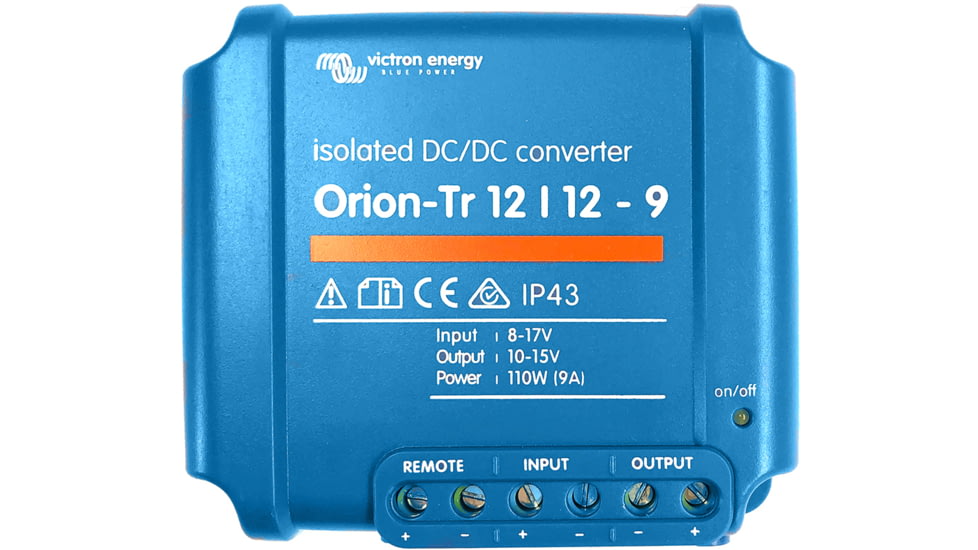 Victron Energy Orion-TR DC-DC Converter, 12 volts to 12 volts, 9 amps Isolated, Blue, ORI121210110R