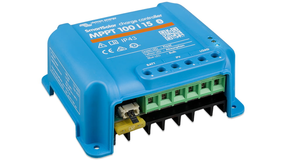 Victron Energy SmartSolar MPPT Charge Controller, 100V, 15 amps, Blue, SCC110015060R