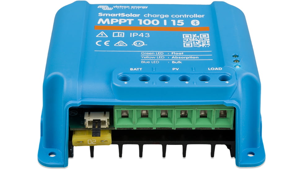 Victron Energy SmartSolar MPPT Charge Controller, 100V, 15 amps, Blue, SCC110015060R