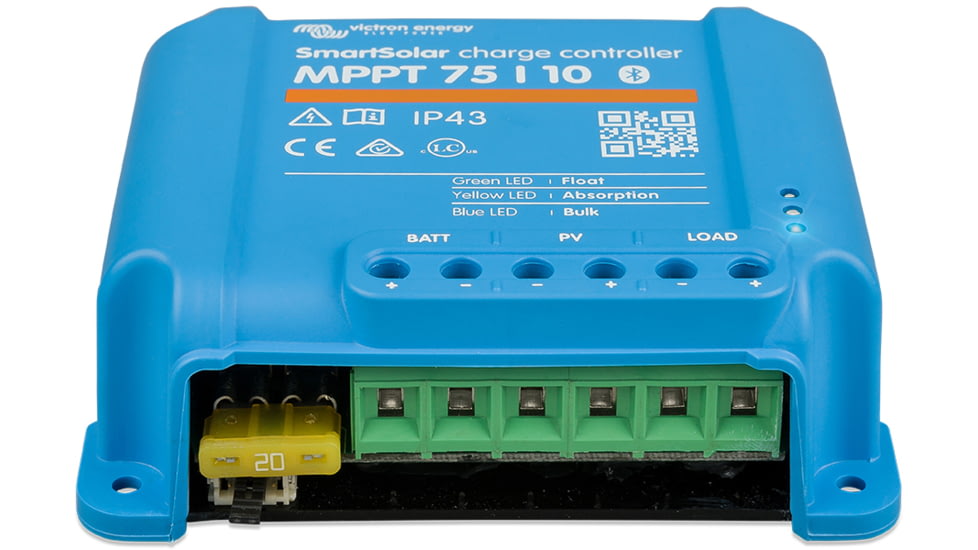 Victron Energy SmartSolar MPPT Charge Controller, 75V, 10 amps, Blue, SCC075010060R