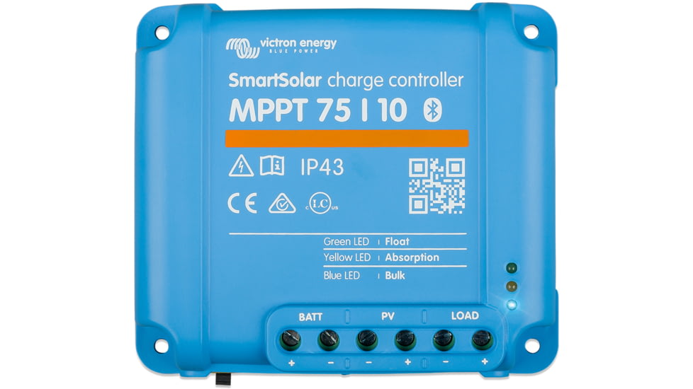 Victron Energy SmartSolar MPPT Charge Controller, 75V, 10 amps, Blue, SCC075010060R