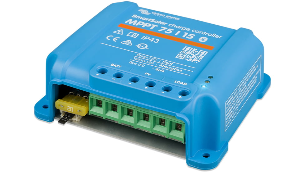 Victron Energy SmartSolar MPPT Charge Controller, 75V, 15 amps, Blue, SCC075015060R