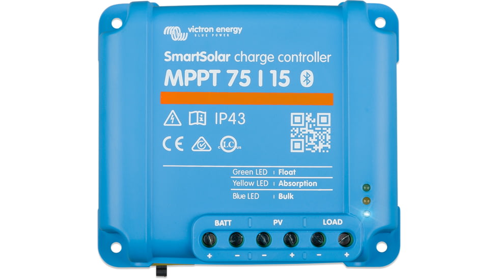 Victron Energy SmartSolar MPPT Charge Controller, 75V, 15 amps, Blue, SCC075015060R