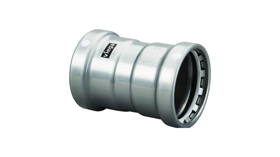 Viega MegaPress XL 2-1/2in Carbon Steel Coupling w/Stop w/FMK Double Press Connection - Smart Connect Technology, 26670