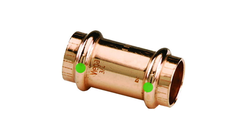 Viega ProPress 1-1/2in Copper Coupling w/Stop - Double Press Connection - Smart Connect Technology, 78067