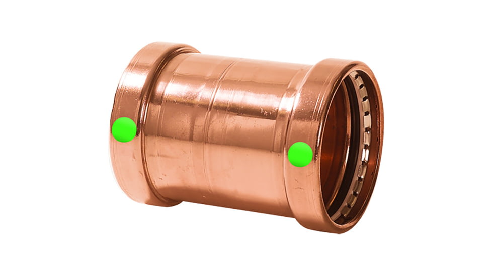 Viega ProPress XL 2-1/2in Copper Coupling w/o Stop - Double Press Connection - Smart Connect Technology, 20743