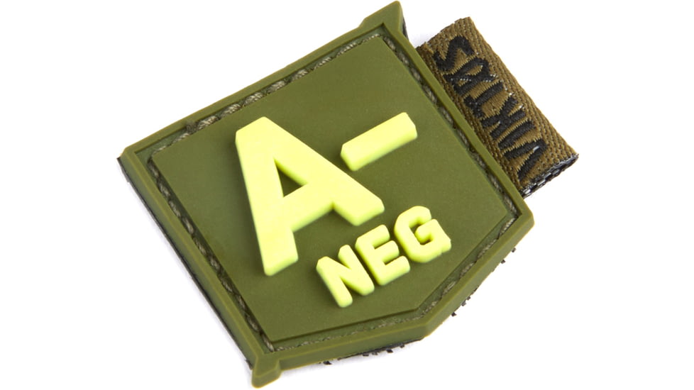 Viktos Bloodtype Mini Moralpha Patch, A Negative, Ranger/Glow, 1in x 1in, 2004802