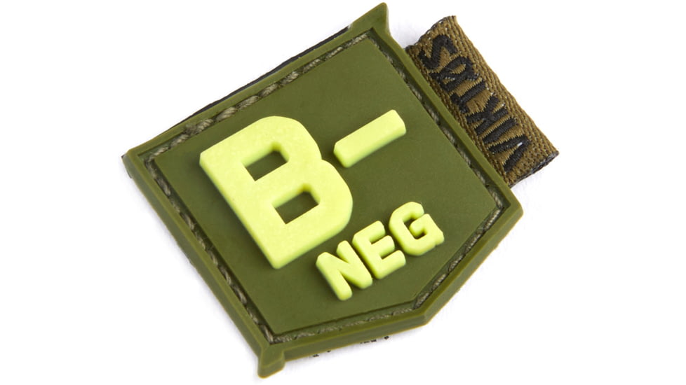 Viktos Bloodtype Mini Moralpha Patch, B Negative, Ranger/Glow, 1in x 1in, 2004804