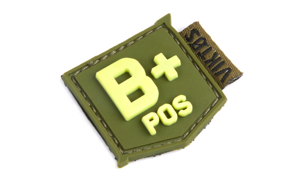 Viktos Bloodtype Mini Moralpha Patch, B Positive, Ranger/Glow, 1in x 1in, 2004803