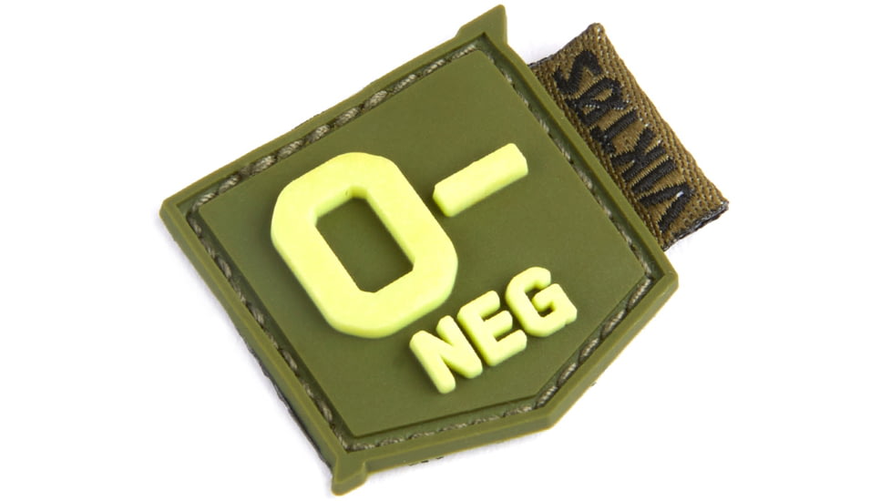 Viktos Bloodtype Mini Moralpha Patch, O Negative, Ranger/Glow, 1in x 1in, 2004808