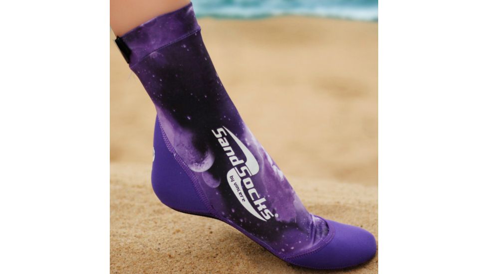 Sand Socks Soft Soled Watersport Sock - Womens-Purple Galaxy-X-Small