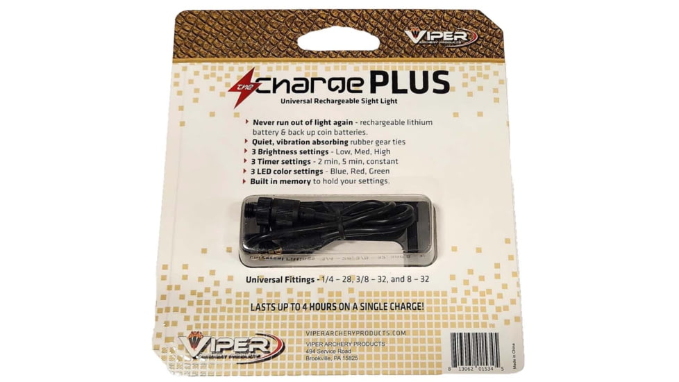 Viper Archery Products Charge Plus Target Bar Sight Light, Black, SL-CP-3