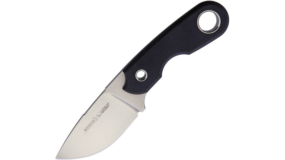 Viper Berus 1 Fixed Blade Black Knife, 2.5 stonewash finish Bohler M390 stainless drop p, Black canvas micarta handle, VT4012CB