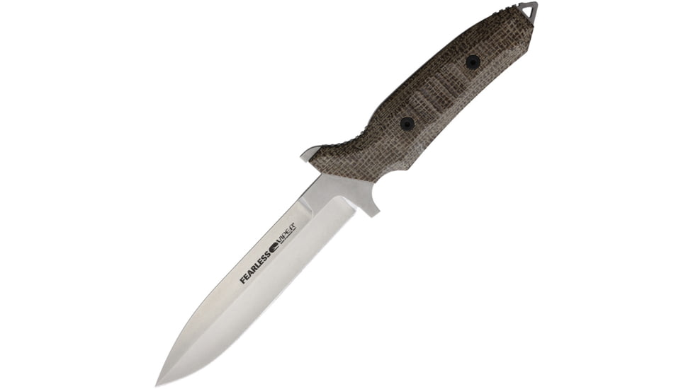 Viper Fearless Fixed Blade Brown Knife, Brown Canvas Burlap handle, VT4018CM
