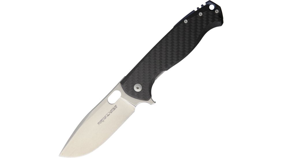 Viper Fortis Stonewash Blade Folding Knife, Carbon Fiber, V5952FC