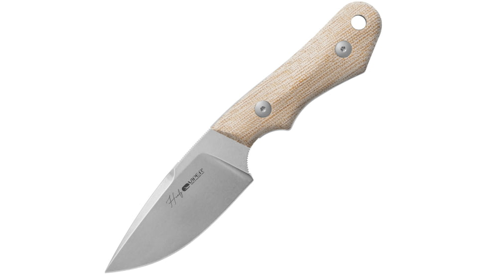 Viper Handy Fixed Blade Knife by Fabrizio Silvestrelli, 4.5in, CMP MagnaCut, Stonewashed Blade, Natural Canvas Micarta Handle, VT4040CN