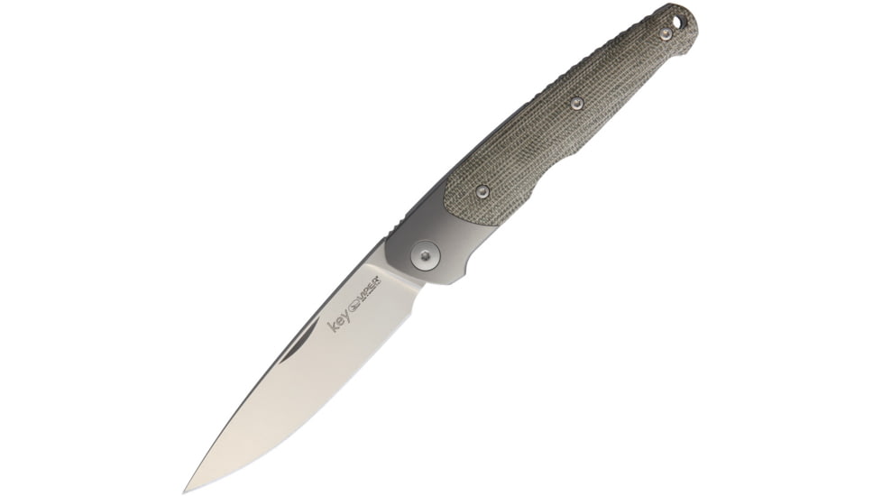Viper Key Slip Joint Green Micarta Folding Knife, 3 satin finish Bohler M390 stainless blade, Green linen micarta handle with Titanium bolster, V5978CV