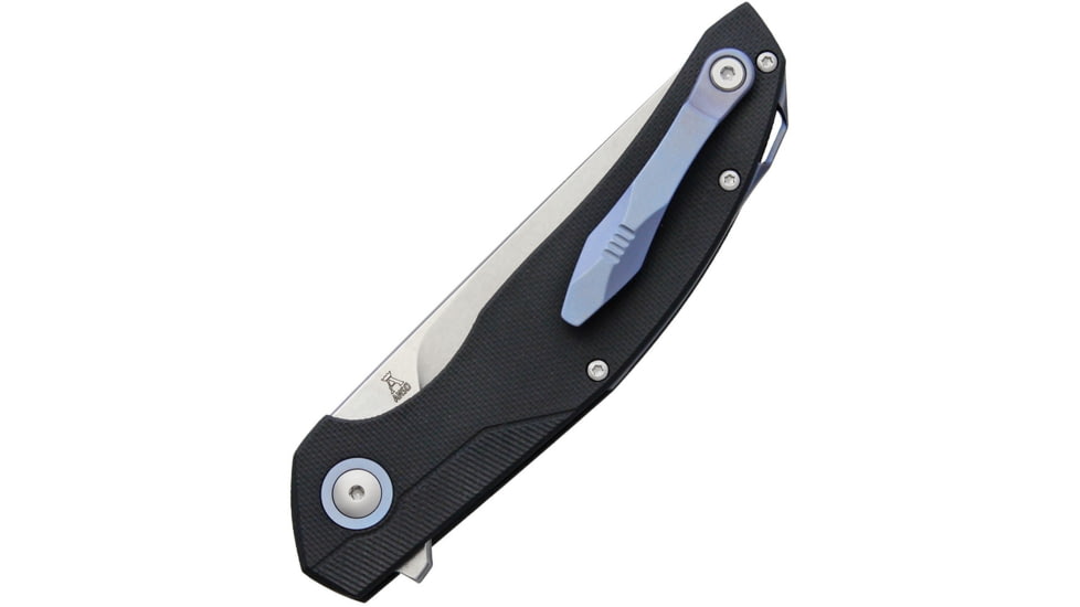 Viper Orso Linerlock Folding Knife, 4.75in Closed, 3.5in Stonewash Bohler M390 SS Blade, Black G10 Handle, Pocket Clip, V5968GB