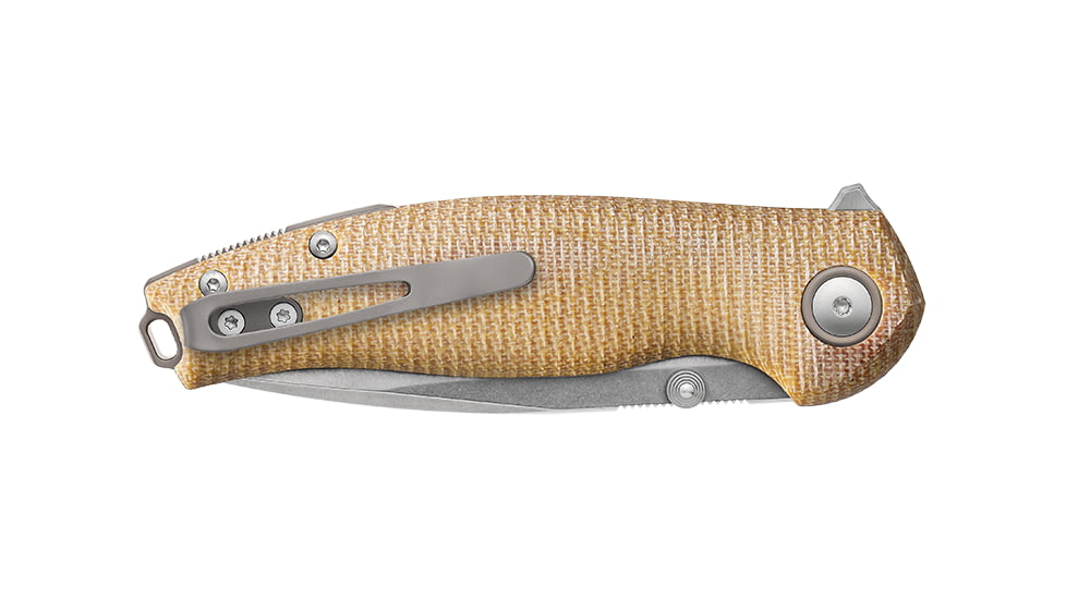Viper Vale Natural Folding Knife, 4.13in Closed, 3in Stonewash CPM Magnacut SS Blade, Natural Canvas Micarta Handle, V6006CN