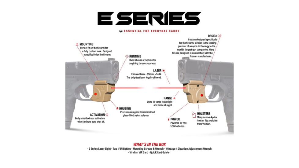 Viridian Weapon Technologies E Series Springfield Hellcat Pro Red Laser, Black, 912-0084