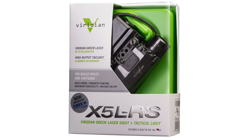 Viridian X5L GEN2 Universal Green Laser Sight, 178 Lumen Tactical Light w/Remote Switch for Rifles/Shotguns, Black, X5L-RS