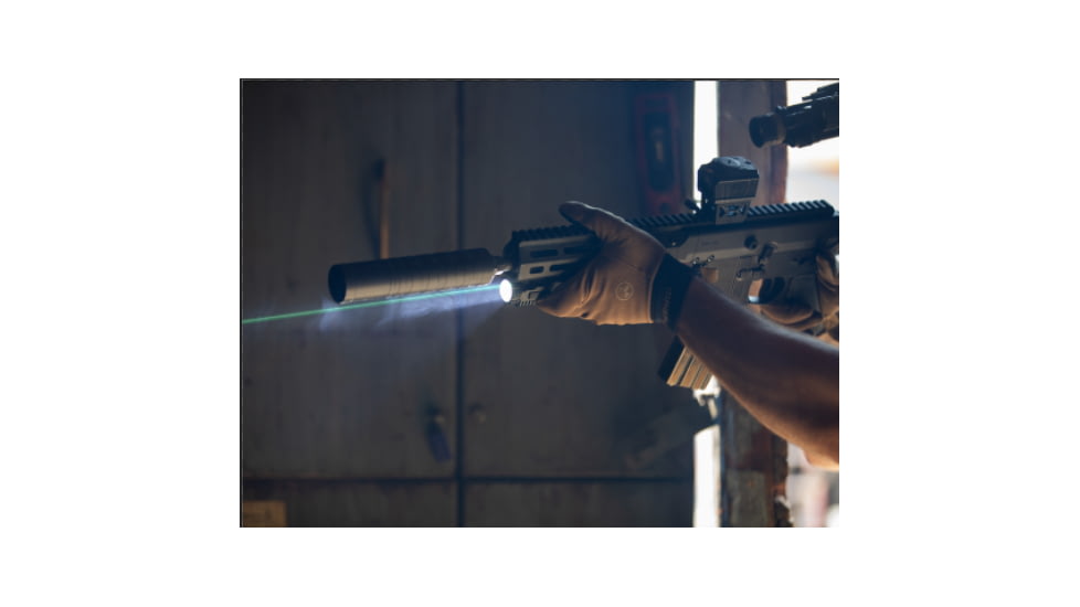 Viridian Weapon Technologies 4LUX 2K w/ Green Laser, Angled Foregrip, MLOK, 2000 Lumens, Black, 912-0090