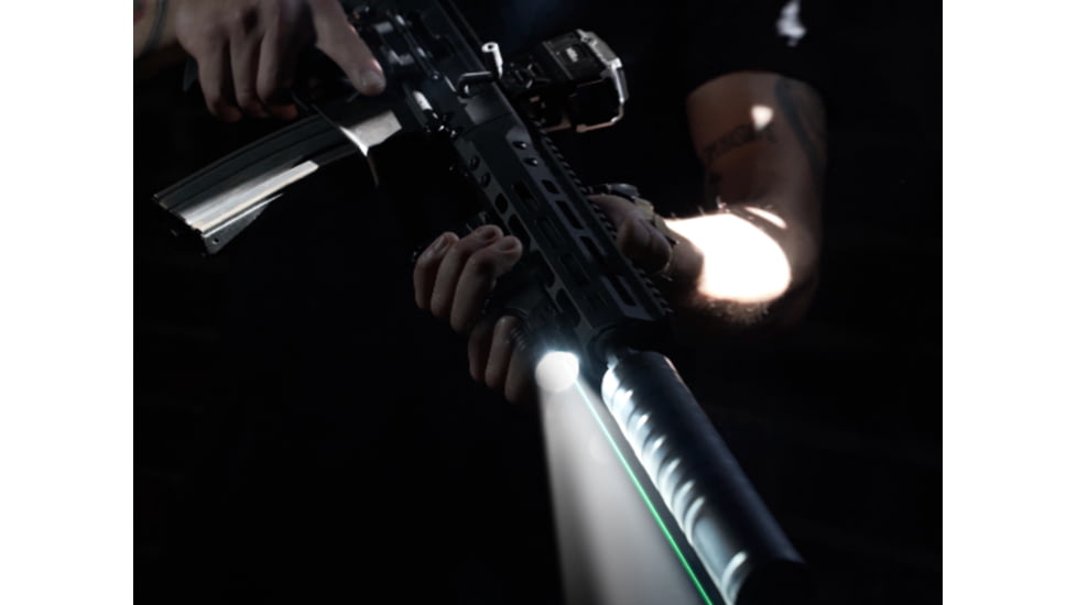 Viridian Weapon Technologies 4LUX 2K w/ Green Laser, Angled Foregrip, MLOK, 2000 Lumens, Black, 912-0090