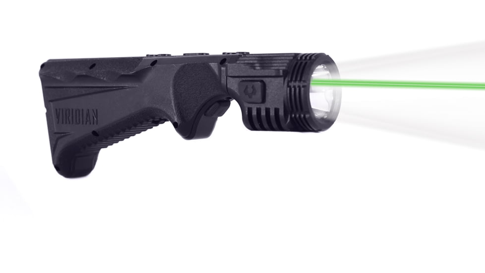 Viridian Weapon Technologies 4LUX 2K w/ Green Laser, Angled Foregrip, MLOK, 2000 Lumens, Black, 912-0090