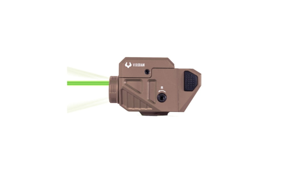 Viridian Weapon Technologies C5L Micro Universal Green Laser and 550 Lumen Tactical Light w/ Rechargeable Battery, INSTANT-ON, and SafeCharge Power Bank, FDE, 930-0056