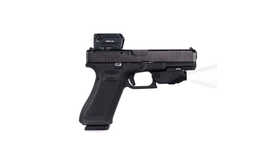 Viridian Weapon Technologies CTL Compact Rechargeable Weapon Light for Glock 17/19/22/23, 550 Lumen, Black, 930-0040