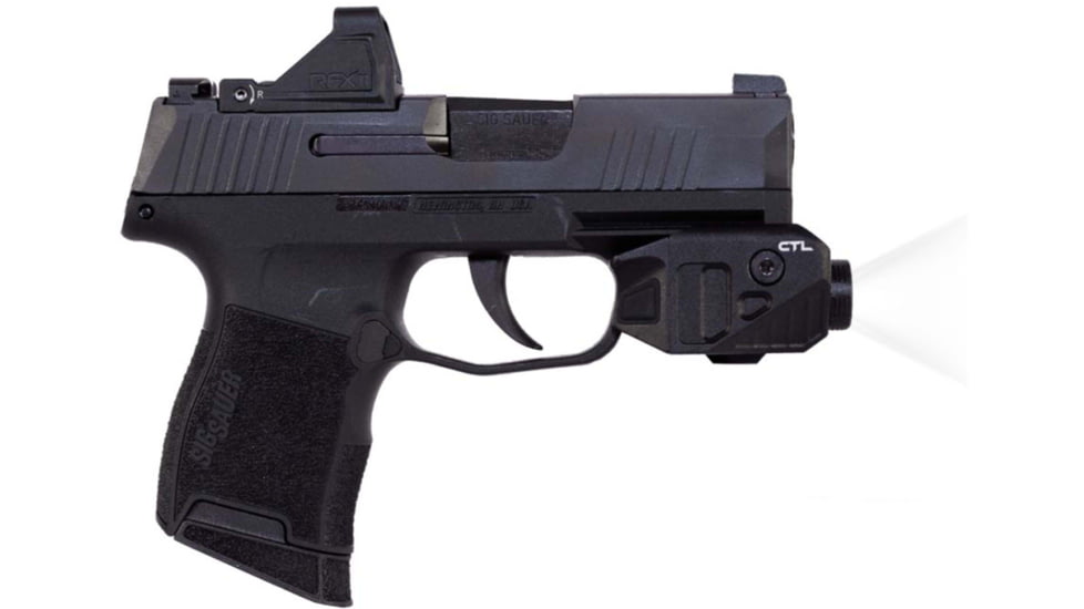 Viridian Weapon Technologies CTL Compact Rechargeable Weapon Light for Sig P365, 550 Lumens, Black, 930-0039