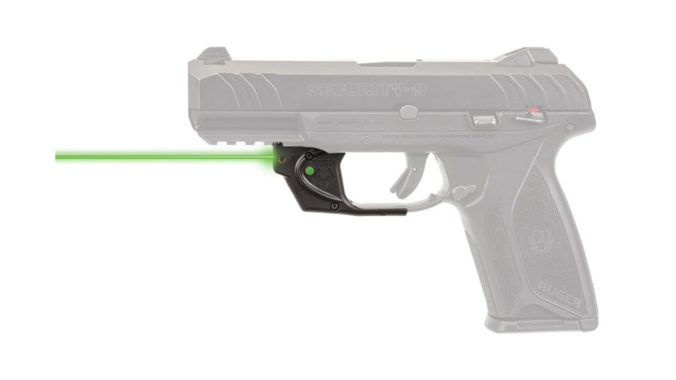 Viridian Weapon Technologies Essential Laser Sight, Green, Ruger Security-9, Trigger Guard, 1 x 1/3N Lithium Battery, Black, 912-0023