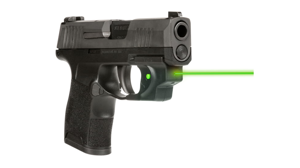 Viridian Weapon Technologies Essential Laser Sight, Green, Sig Sauer P365, Trigger Guard, 1 x 1/3N Lithium Battery, Black, 912-0030