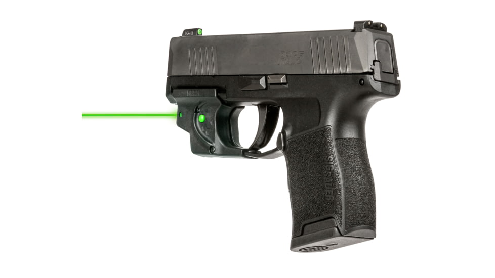 Viridian Weapon Technologies Essential Laser Sight, Green, Sig Sauer P365, Trigger Guard, 1 x 1/3N Lithium Battery, Black, 912-0030