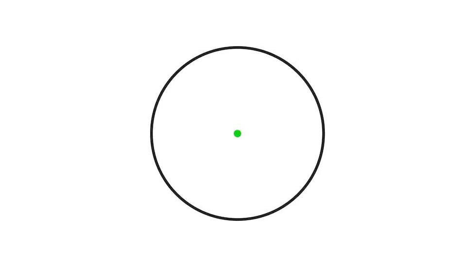 USED Viridian Weapon Technologies GDO 25 1x25 Green Dot Optic, 2 MOA, Fixed Mount, Black, 981-0027, EDEMO3, Condition Fair, Used
