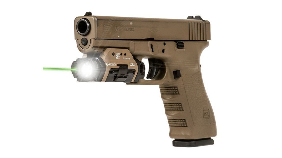 Viridian Weapon Technologies X5L Weapon Lights, Gen 3, Recharchable, White Light / Green Laser, 500 Lumens, Black, 930-0015