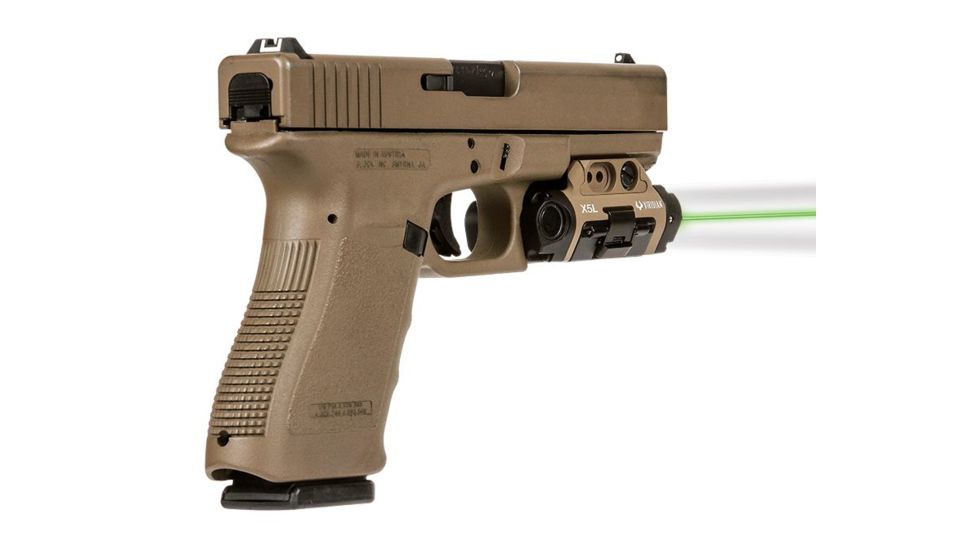 Viridian Weapon Technologies X5L Weapon Lights, Gen 3, Recharchable, White Light / Green Laser, 500 Lumens, Black, 930-0015