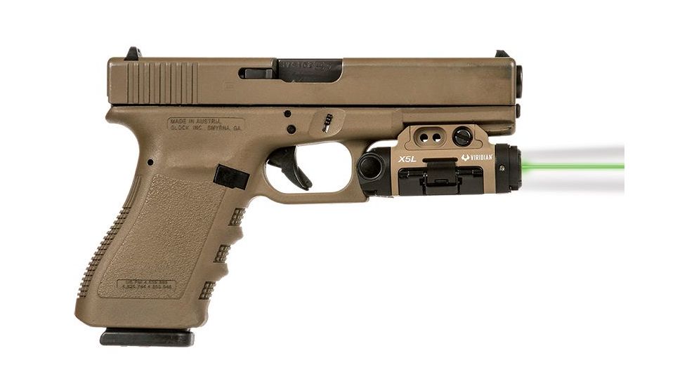 Viridian Weapon Technologies X5L Weapon Lights, Gen 3, Recharchable, White Light / Green Laser, 500 Lumens, Black, 930-0015