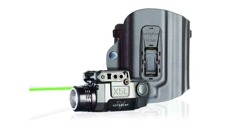 USED Viridian X5L Universal Green Laser Sight, 178 Lumen Tactical Light w/TacLoc Holster, Smith &amp; Wesson M&amp;P 9/40, Black, X5L-PACK-X2, EDEMO2