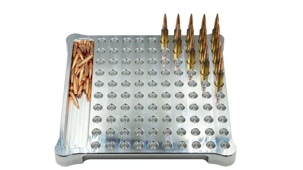 Vision Products Aluminum Reloading Block, 308 Bolt Face, 100x, Raw Aluminum, VISION-446-308-100